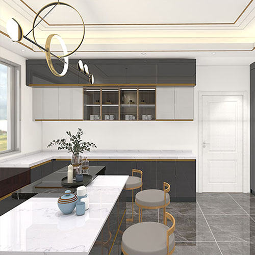 Modern Black Matte Acrylic Kitchen Design Kitchen