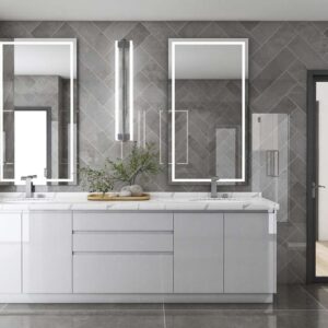 Gallery Modern White Lacquer Bathroom Vanity