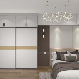 Minimalist Elegance Two-tone Sliding Door Wardrobe